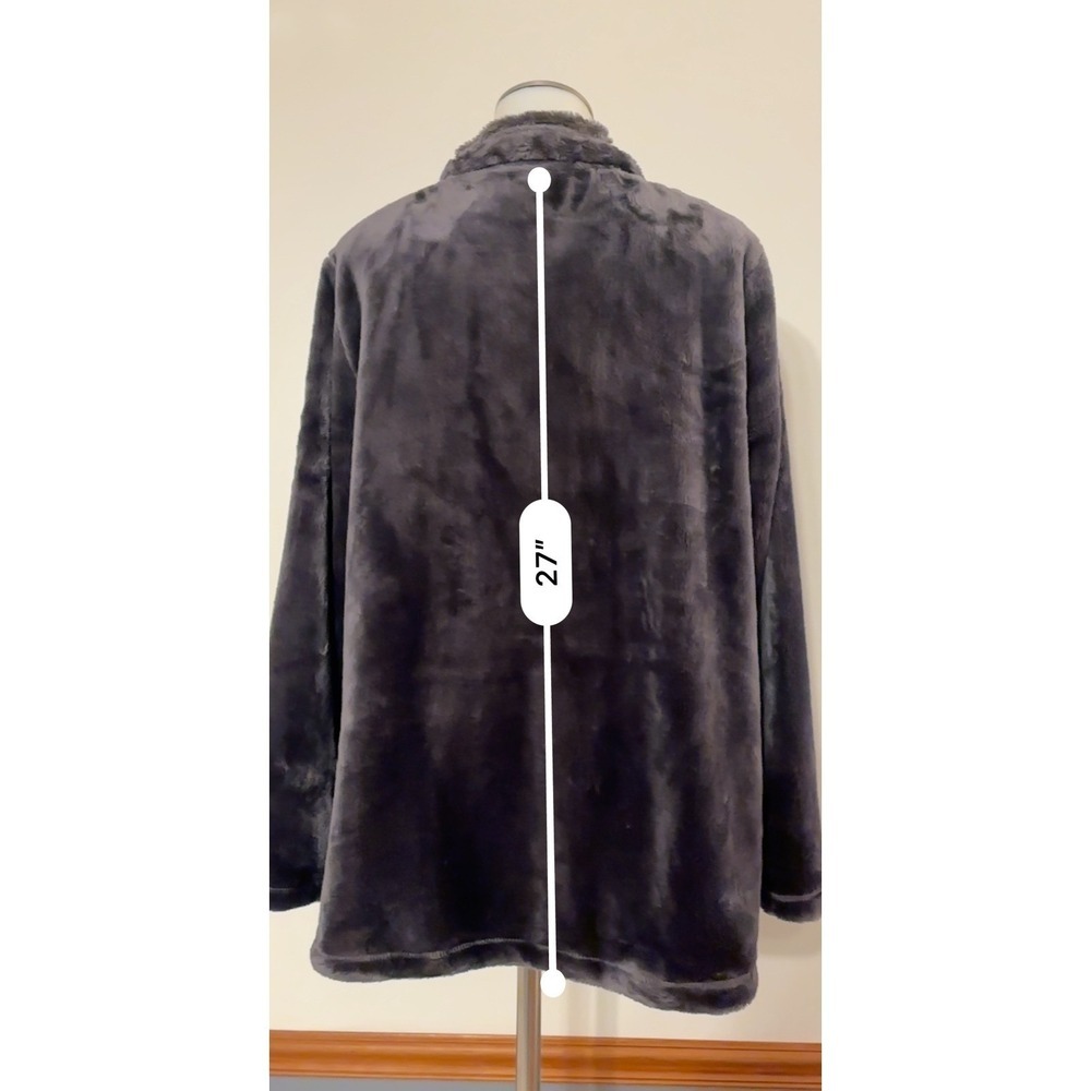 32 Degrees Plush Faux Fur Full-Zip Jacket in Dark Brown - Picture 4 of 11